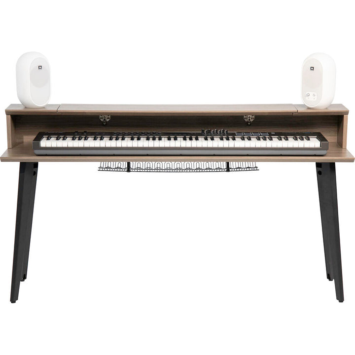 Gator Elite Furniture Series 88-Note Keyboard Table - Driftwood Gray