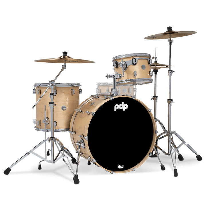 PDP Concept Maple Lacquer CM Rock Kit Shell Pack w/ Chrome Hardware (14x24, 9x13, 16x16FT) - Natural Lacquer