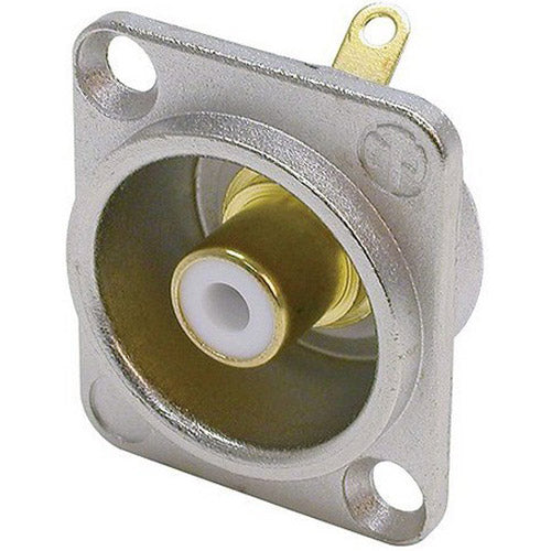 Neutrik NF2D-9 - Nickel Panel Mount RCA Jack with White Isolation Washers