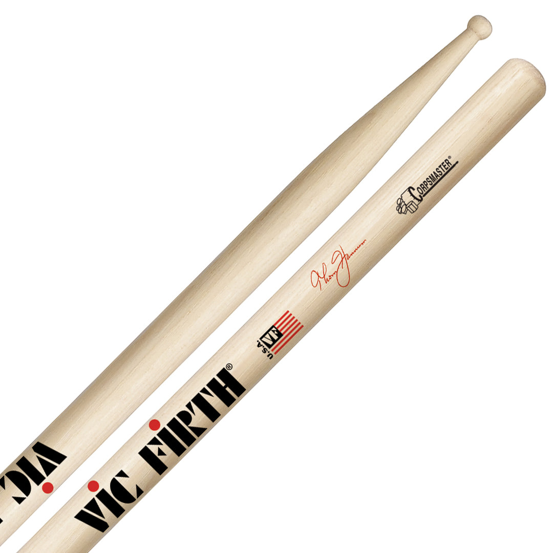 Vic Firth STH3 Corpsmaster Signature Snare Thom Hannum Piccolo Tip Drumsticks