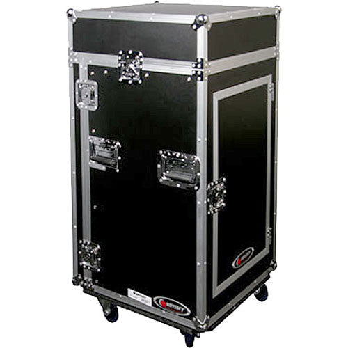 Odyssey FR1016W Flight Ready Combo Case with Wheels (10 RU Top Rack, 16 RU Bottom Rack)