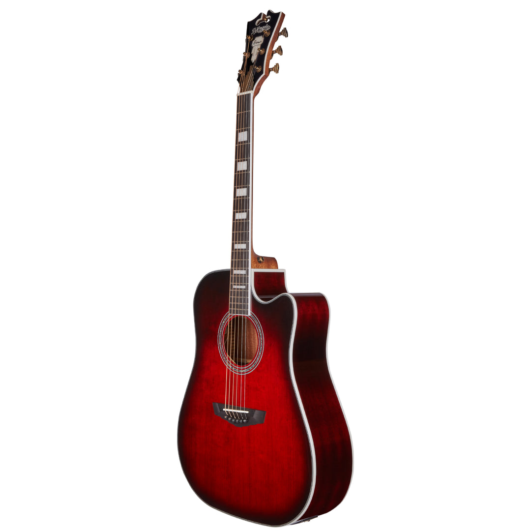 D'Angelico Premier Bowery Acoustic Guitar - Translucent Black Cherry Burst