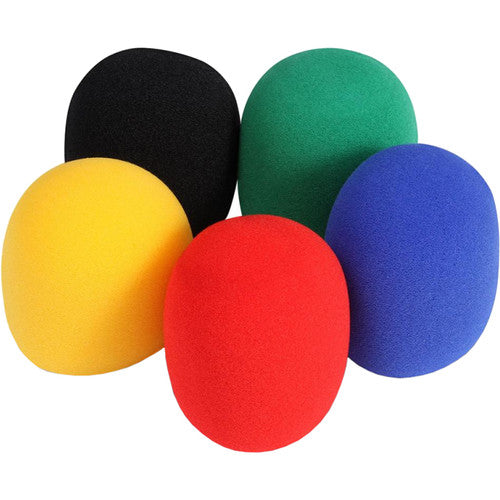 On-Stage-Stands ASWS58C5 - Foam Windscreens for Handheld Microphones (5-Pack, Colors)
