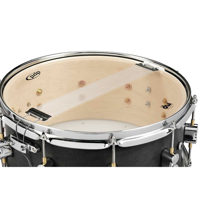 PDP Concept Maple 6x12 Snare Drum 10-Ply w/ Black Wax Finish & Chrome Hardware - Satin Black
