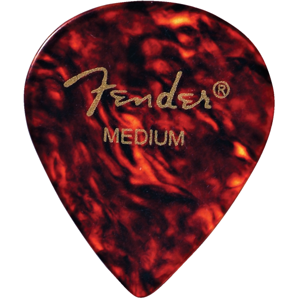 Fender 551 Shape Classic Celluloid Picks, MEDIUM (12 Count) - Tortoise Shell