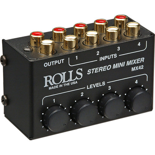 Rolls MX42 Stereo 4 CH Mixer RCA Passive