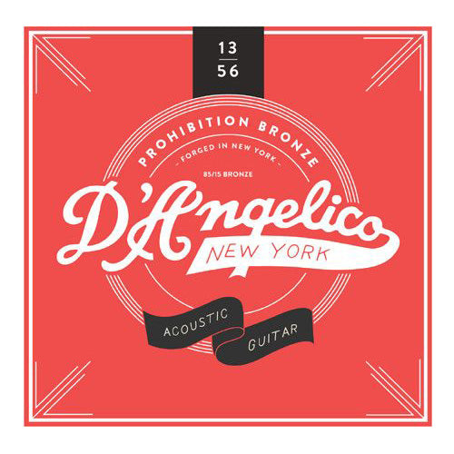 D’Angelico DAPB1356 Prohibition Bronze Guitar Strings (13-56)