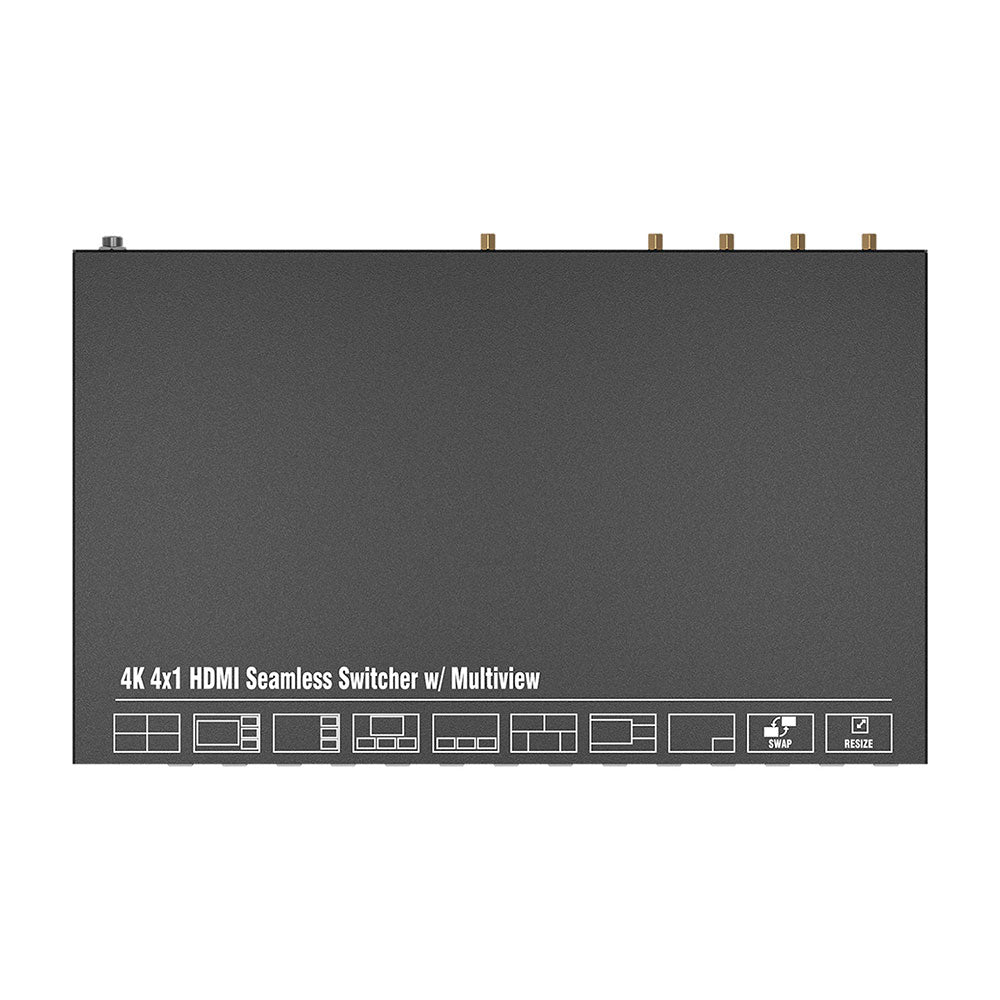 BZBGEAR - 4X1 4K HDMI Seamless Switcher/Scaler with Audio and Multiview
