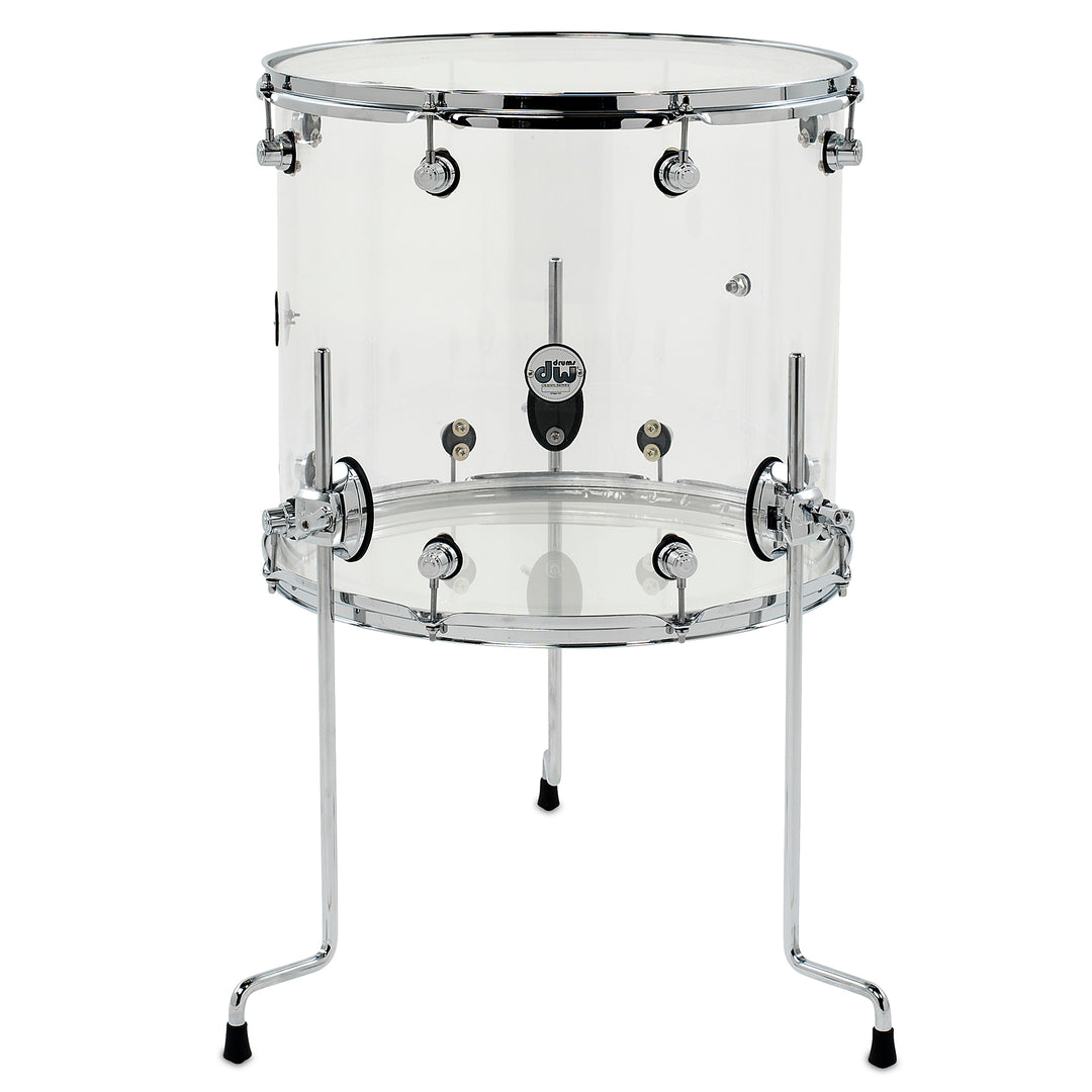 DW Design Series Floor Tom 16x18 Acrylic - Clear Acrylic
