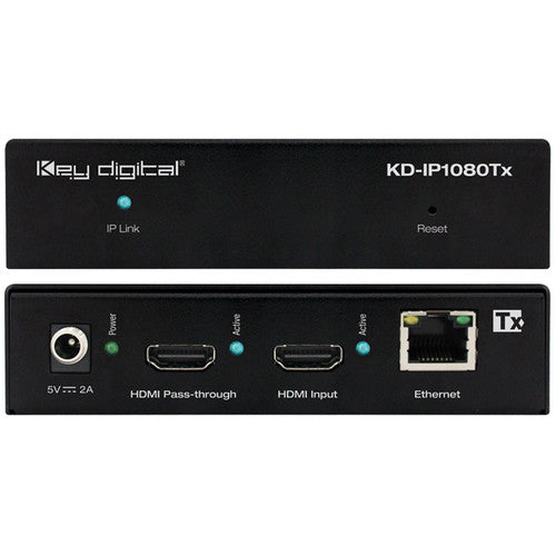 Key Digital KD-IP1080TX HDMI Over IP Full HD Transmitter with PoE & Redundant Power