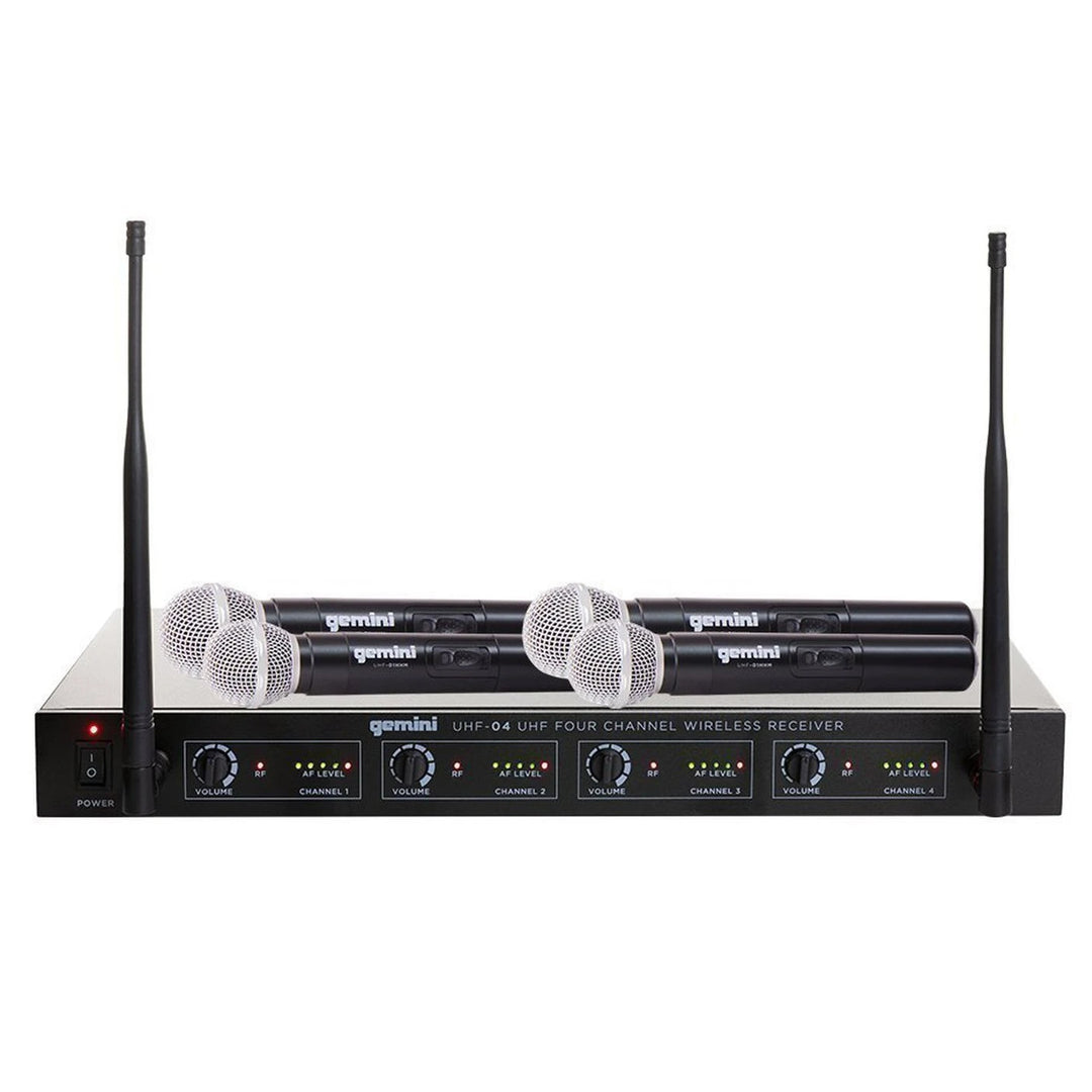 Gemini UHF-04M Four-Channel UHF Wireless Microphone System - Handheld Vocal