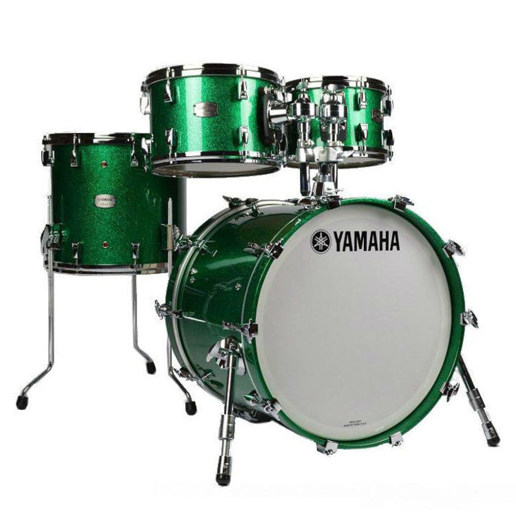 Yamaha Absolute Hybrid Maple 4-Piece Shell Pack 18” Bass Drum (No Snare) - Jade Green Sparkle