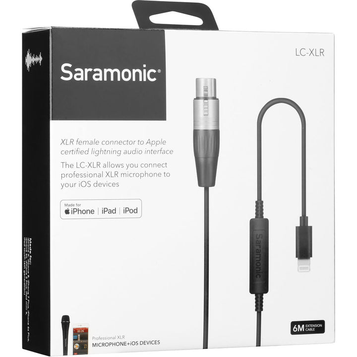 Saramonic LC-XLR Female XLR to Lightning Microphone Adapter Cable for iOS Devices (19.7')