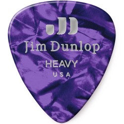 Dunlop 483P-13-HV Celluloid Abalone Guitar Pick, HEAVY, Purple (12 pack)