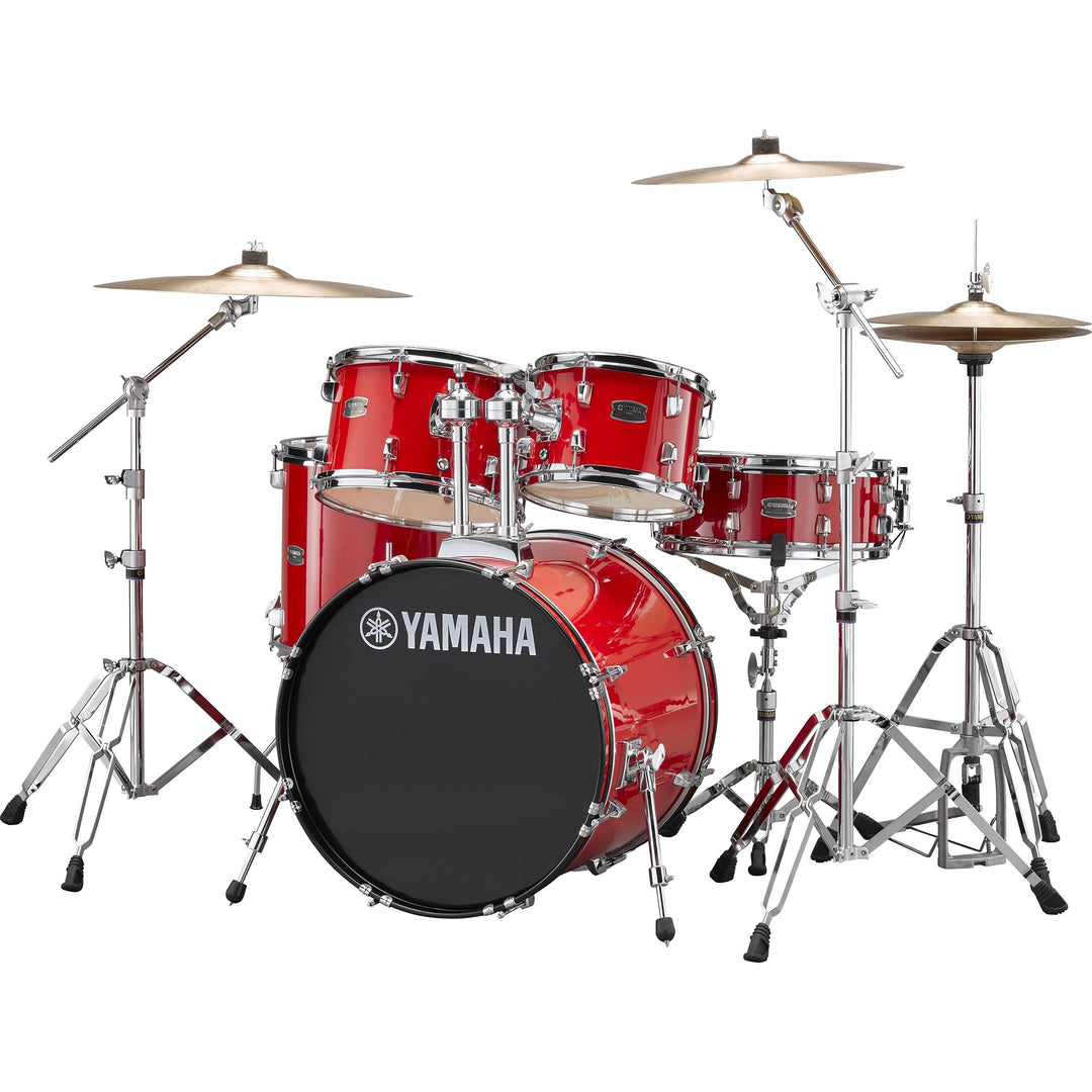 Yamaha RYDEEN 5-Piece 20” Bass Drum Kit w/ Hardware Cymbals Throne - Hot Red