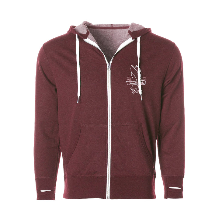 PRS Hoodie, Full-Zip, Private Stock Logo - Heather Red