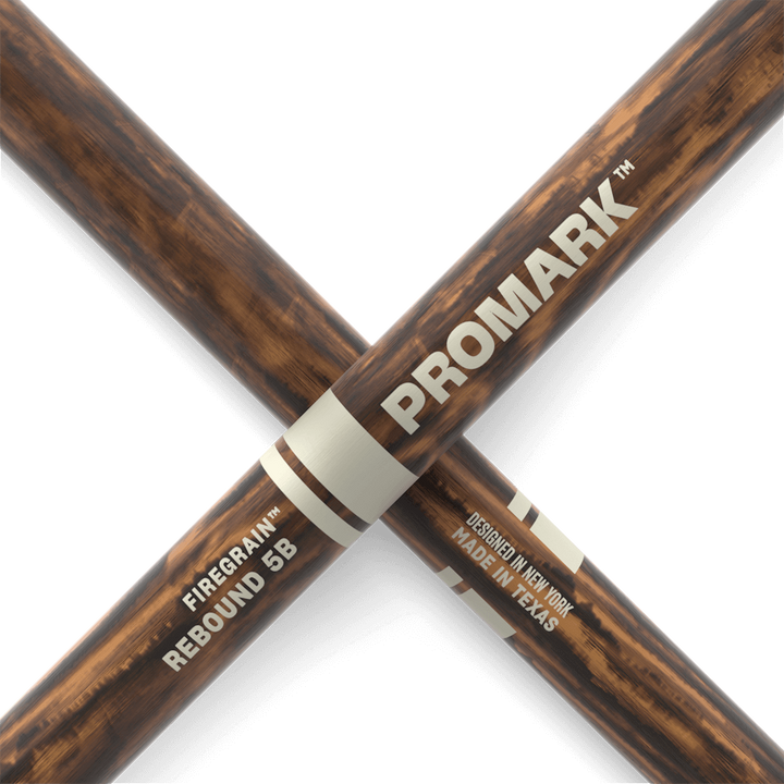 Promark R5BFG -Promark Rebound 5B Firegrain Hickory Drumsticks With Acorn Wood Tips