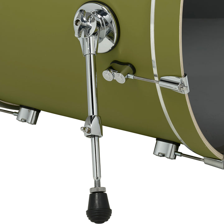 PDP Concept Maple Finish Ply CM Bop Kit Shell Pack w/ Chrome Hardware (14x18 w/ BDM, 8x12, 14x14FT) - Satin Olive