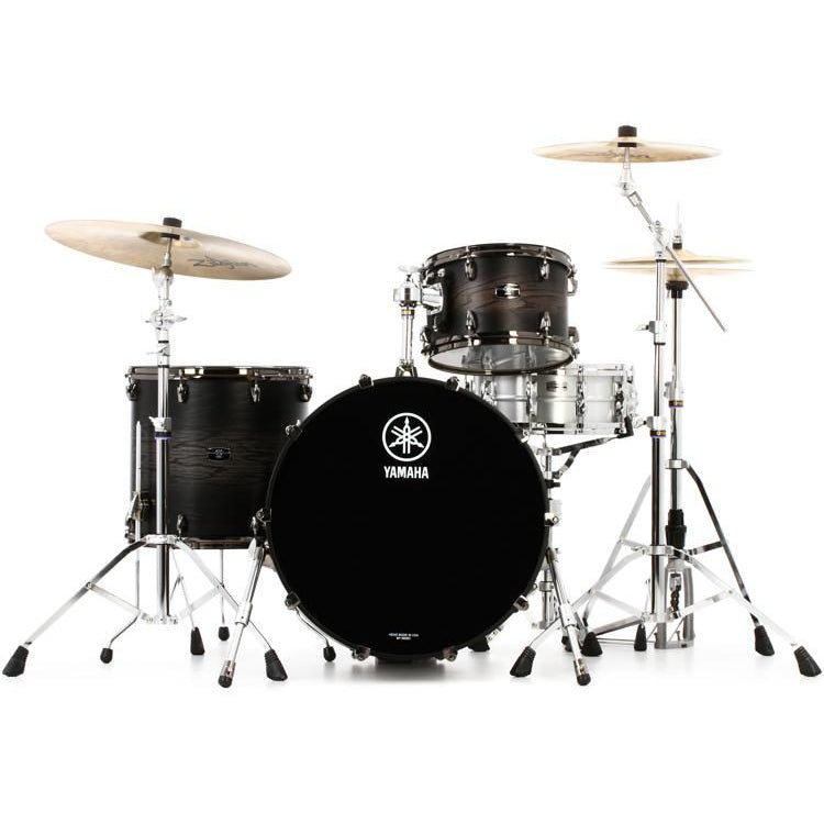 Yamaha Live Custom Hybrid Oak 4-Piece Shell Pack 20” Bass (No Snare) - Uzu Charcoal Sunburst