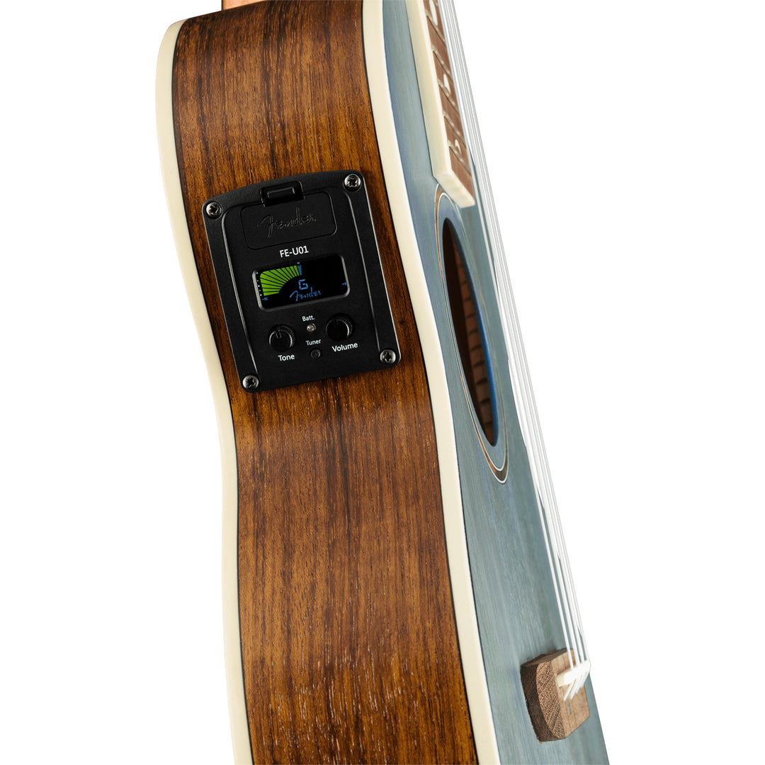 Fender Dhani Harrison Uke Walnut Fingerboard Tenor Ukulele - Turquoise