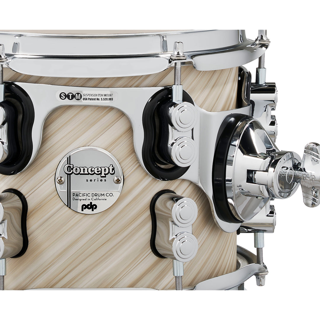 PDP Concept Maple Finish Ply CM Fusion Kit Shell Pack w/ Chrome Hardware (16x20 w/ BDM, 8x10, 9x12, 14x14FT) - Twisted Ivory