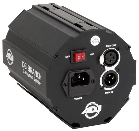 ADJ D6 Branch 4-Way DMX Splitter/Amp -3/5pin