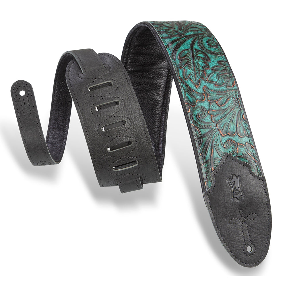 Levy’s M4WP-001 Sundance Line Palm Jade Guitar Strap - Brown / Turquoise