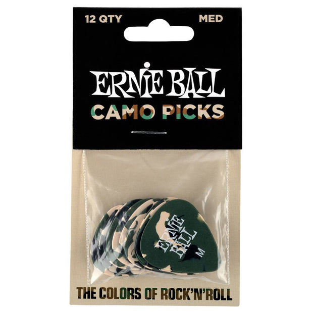 Ernie Ball Guitar Picks CAMO (Bag of 12) - Medium