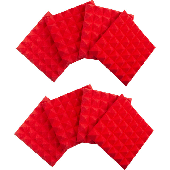 Gator Acoustic Pyramid Panel 12”x12” (8-Pack) - Red