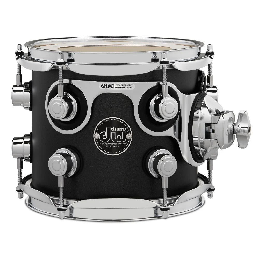 DW Performance Series Tom Tom 7x8 Hard Satin Lacquer - Charcoal Metallic