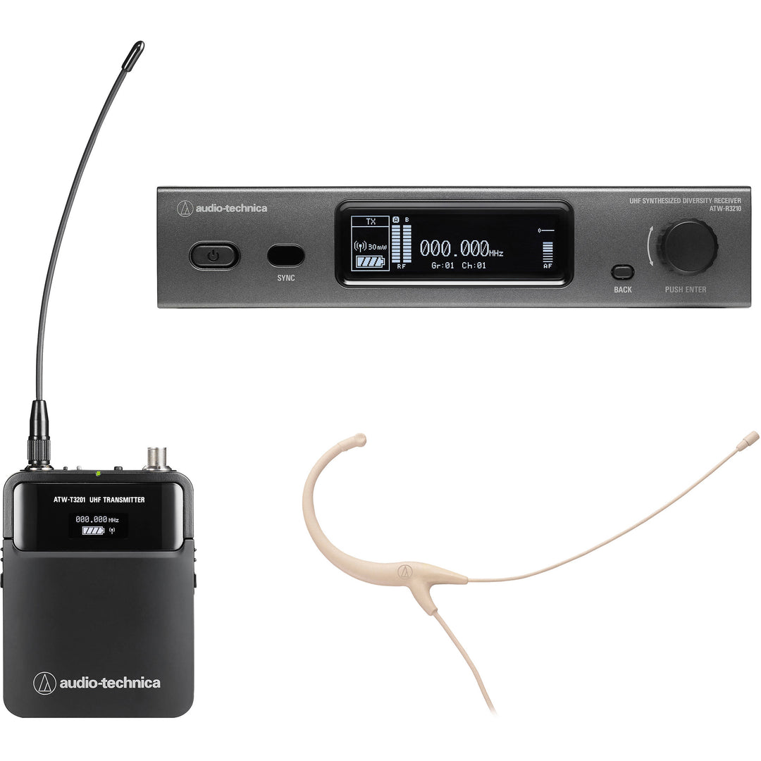 Audio-Technica ATW3211 3000 Series Wireless System 530-590 MHz - BP892xcH Headworn Microphone (Black)