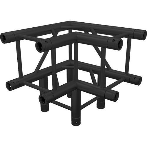 Global Truss F34-SQ-4126-BLACK 3 Way 90° Square Corner - Matte Black