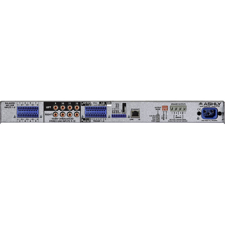 Ashly Mixer/Amplifier 12-In x 4-Out, 8 balanced Mic / Line Inputs | Precision Class-A Mic Preamp Design