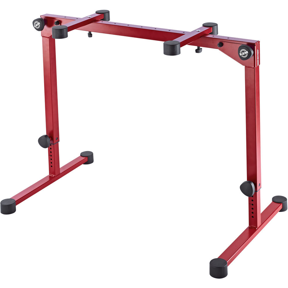 K&M 18820 Omega Pro Table-Style Keyboard Stand with Foldable Legs - Ruby Red