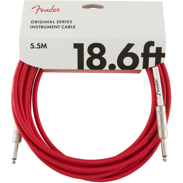 Fender Original Series Instrument Cables - Fiesta Red - 18.6ft