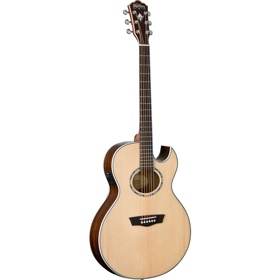 Washburn EA20SNB-O Festival Florentine Nuno Signature w/Cutaway/Pickup,Natural Solid Spruce Top, Pau Ferro Back & Sides