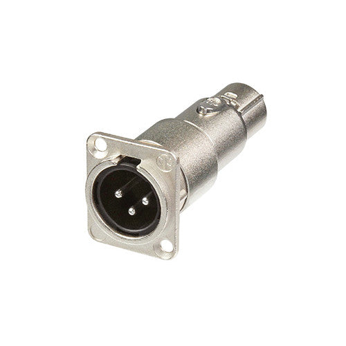 Neutrik NA3MDF - Inline Feedthrough Adapter -D Chassis Male to Female