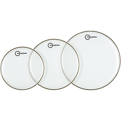 Aquarian-CC-A-  Aquarian Classic Clear Tom Drumhead Pre-Pack 10, 12, 14