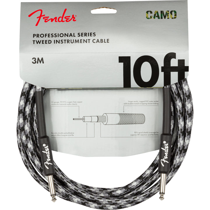 Fender Professional Series Instrument Cable 10 Straight/Straight - Winter Camo