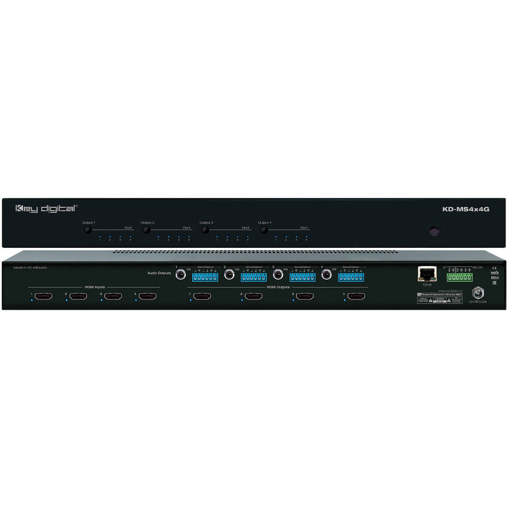 Key Digital KD-MS4x4G 4x4 HDMI Matrix Switcher