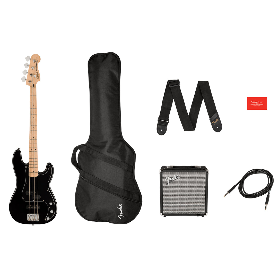 Squier Affinity Series Precision Bass PJ Bass Guitar Player Pack (Black)