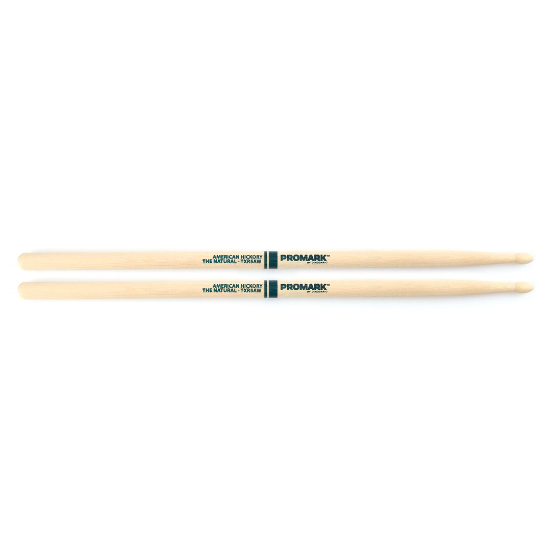 Promark TXR5AW -Promark American Hickory 5A Wood Tip Drumsticks