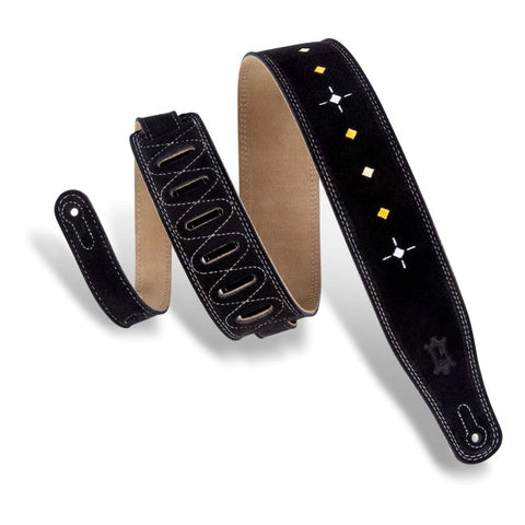 Levy's MS26DDE-BLK Suede Leather Guitar Straps