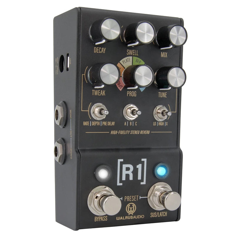 Walrus Audio MAKO Series: R1 High-Fidelity Stereo Reverb Guitar Effect Pedal