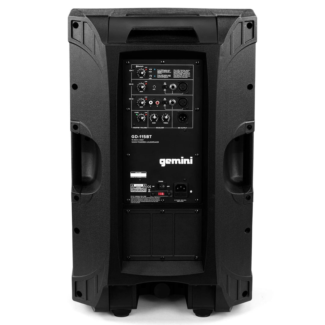Gemini GD-115BT Powered Speaker w/ Bluetooth Playback - 15”