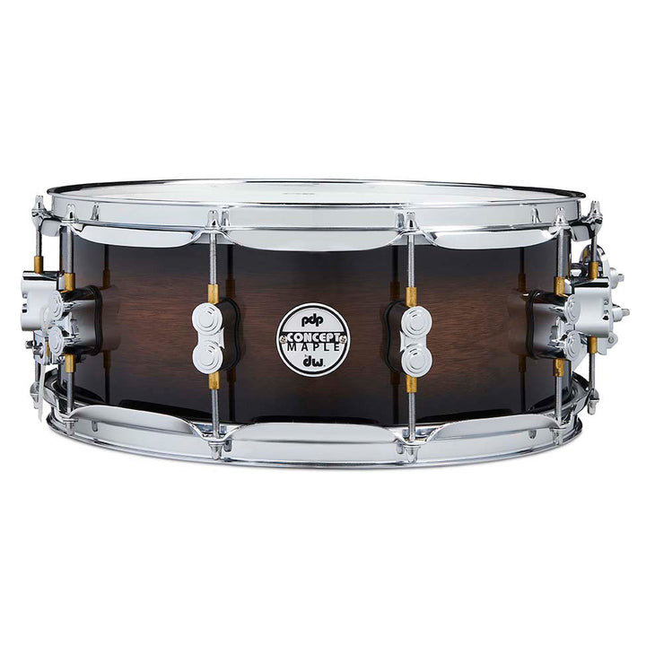 PDP Concept Exotic Series Snare Drum (5.5x14) Maple w/ Chrome Hardware - Walnut to Charcoal Burst