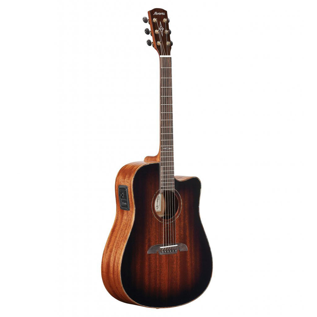 Alvarez MDA66CESHB - Solid Mahogany Dreadnought Electric Acoustic, Shadowburst Gloss Finish