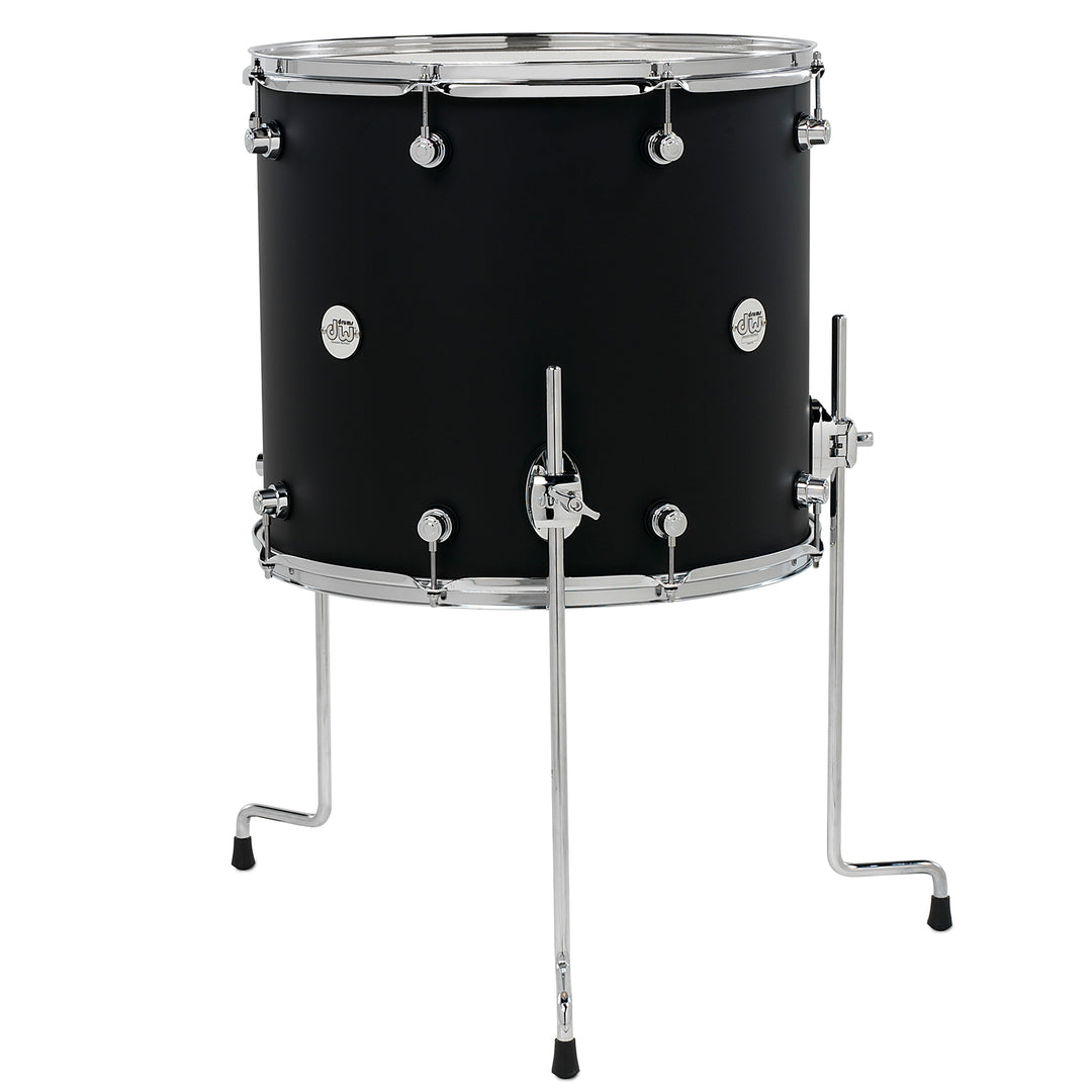 DW Design Series Floor Tom 16x18 Matte Lacquer - Black Satin