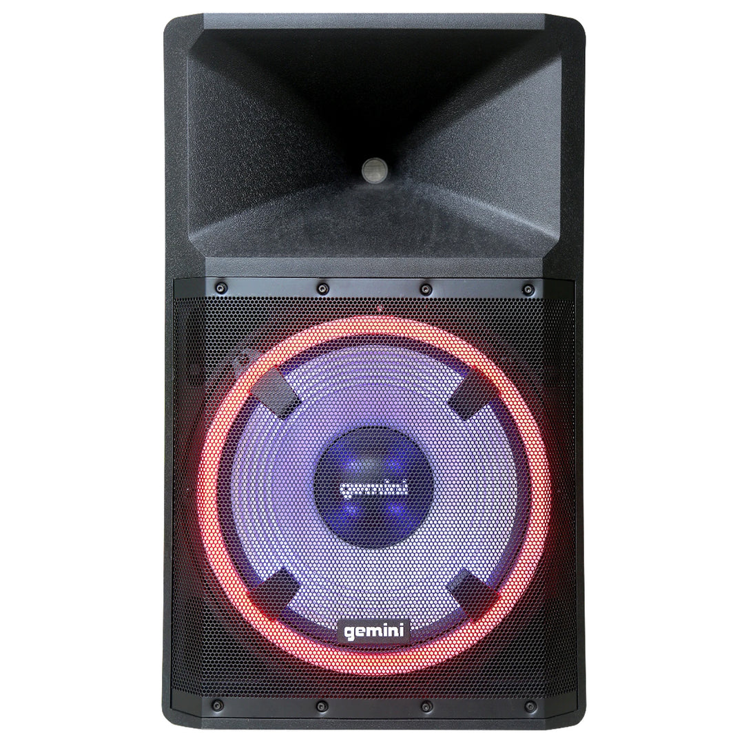 Gemini GSP-L2200PK High Power 15” Bluetooth Speaker System w/ Party Lights, Microphone and Stand