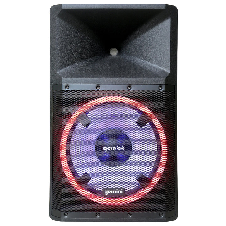 Gemini GSP-L2200PK High Power 15” Bluetooth Speaker System w/ Party Lights, Microphone and Stand